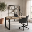 Bureau droit contemporain ch&ecirc;ne/noir Salto
