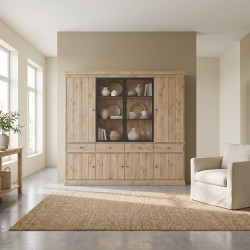 Vaisselier/argentier contemporain 240 cm chêne clair Valeria