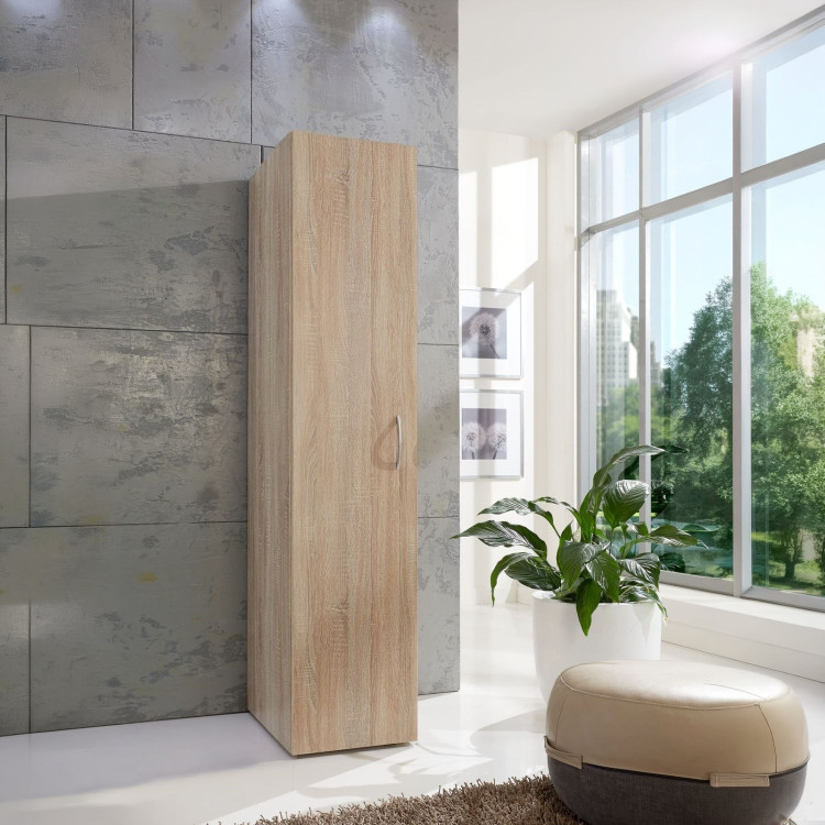 Armoire de buanderie chêne clair 1 porte profondeur 54 cm Jesy