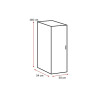 Armoire de buanderie chêne clair 1 porte profondeur 54 cm Jesy