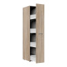 Armoire de buanderie extractible 4 rangements chêne clair Jesy