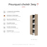 Armoire de buanderie extractible 4 rangements chêne clair Jesy