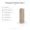Armoire à chaussures chêne clair avec support profondeur 54 cm Jesy