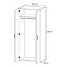 Armoire penderie chêne clair profondeur 54 cm Jesy