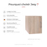 Surmeuble de buanderie 1 porte chêne clair profondeur 54 cm Jesy