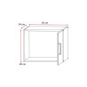 Surmeuble de buanderie 1 porte chêne clair profondeur 54 cm Jesy