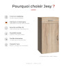 Commode chêne clair 1P/1T Jesy