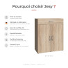 Commode 2P/1T chêne clair Jesy
