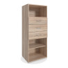Étagère 3 tiroirs chêne clair hauteur 126 cm Jesy