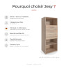 Étagère 3 tiroirs chêne clair hauteur 126 cm Jesy