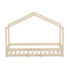 Lit cabane maison enfant épicéa massif naturel avec sommier Mansarde