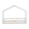 Lit cabane maison enfant épicéa massif blanc avec sommier Mansarde