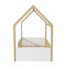 Lit cabane enfant bois massif blanc et naturel avec barrière Bergerie
