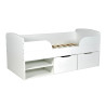 Lit mi-hauteur enfant blanc avec rangements et tiroir Escale
