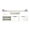 Lit mi-hauteur enfant blanc avec rangements et tiroir Escale