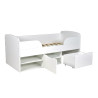 Lit mi-hauteur enfant blanc avec rangements et tiroir Escale