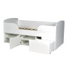 Lit mi-hauteur enfant blanc avec rangements et tiroir Escale