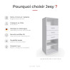 Étagère 3 tiroirs blanche hauteur 126 cm Jesy