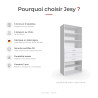 Étagère haute 3 tiroirs blanche 185 cm Jesy