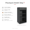 Étagère avec tiroir graphite hauteur 98 cm Jesy