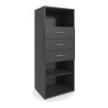 Étagère 3 tiroirs graphite hauteur 126 cm Jesy