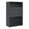 Étagère 3 tiroirs graphite hauteur 126 cm Jesy