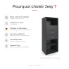 Étagère 3 tiroirs graphite hauteur 126 cm Jesy