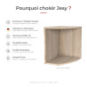 Surmeuble chêne clair pour étagère d'angle Jesy
