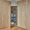 Armoire d'angle moderne chêne clair Jesy