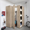 Armoire d'angle moderne chêne clair Jesy