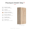 Armoire d'angle moderne chêne clair Jesy