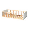 Lit enfant 70x140 blanc et bois avec barrière Ruisseau
