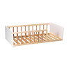 Lit enfant 70x140 blanc et bois avec barrière Ruisseau