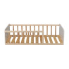 Lit enfant 70x140 blanc et bois avec barrière Ruisseau