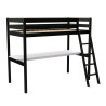Lit mezzanine enfant épicéa massif noir avec bureau Valentin