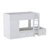 Lit superposé enfant blanc avec armoire et 2 tiroirs Tandem
