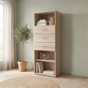 &Eacute;tag&egrave;re 3 tiroirs ch&ecirc;ne clair hauteur 126 cm Jesy