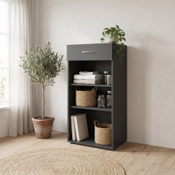 Étagère avec tiroir graphite hauteur 98 cm Jesy