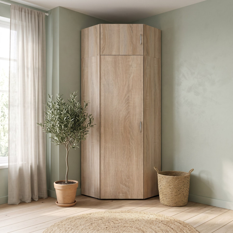 Surmeuble chêne clair pour armoire d'angle Jesy