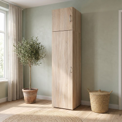 Surmeuble de buanderie 1 porte chêne clair profondeur 54 cm Jesy