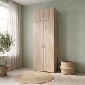 Surmeuble de buanderie 2 portes ch&ecirc;ne clair profondeur 54 cm Jesy