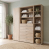 Étagère d'angle chêne clair 5 tablettes 185 cm Jesy