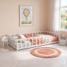 Lit enfant épicéa massif blanc avec barrière Bocage