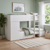 Lit superposé enfant blanc avec armoire et 2 tiroirs Tandem