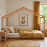 Lit cabane enfant bois massif naturel avec sommier Pignon