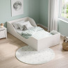 Lit enfant 90x190 blanc bords arrondis avec sommier Nacelle