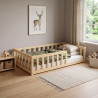 Lit enfant épicéa massif naturel avec barrière Bocage