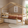 Lit cabane mi-hauteur enfant épicéa massif naturel avec échelle Vigie