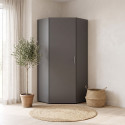 Armoire d'angle moderne graphite Jesy