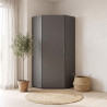 Armoire d'angle moderne graphite Jesy